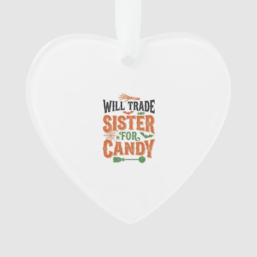 ハロウィンTシャツ お菓子と妹を交換します デザイン オーナメント (正面)