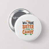 ハロウィンTシャツ お菓子と妹を交換します デザイン 缶バッジ (正面&裏面)