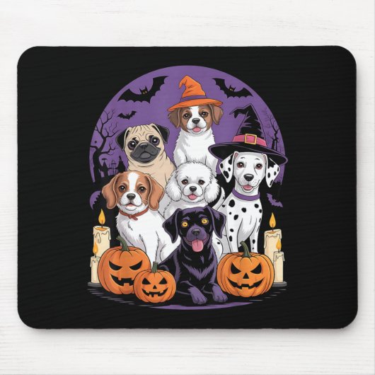 ハロウィンTシャツ ハロウィン ドッグ 面白い幽霊犬 マウスパッド (正面)