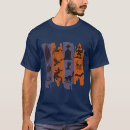 ハロウィンTシャツ - ホラーアイコンコラージュ Tシャツ
