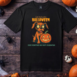 ハロウィンTシャツ、怖い犬がついてくる、スプーキーな夜 Tシャツ