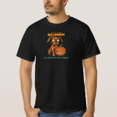 ハロウィンTシャツ、怖い犬がついてくる、スプーキーな夜 Tシャツ (正面)