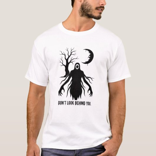 ハロウィンTシャツ「振り返るな」 - スリラー Tシャツ (正面)