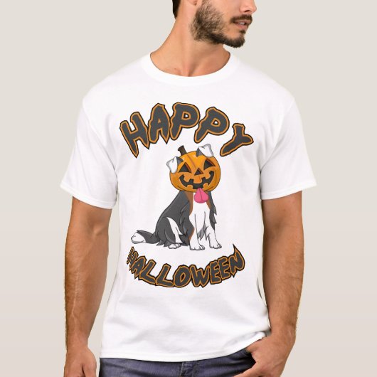 ハロウィンTシャツ 犬 ハッピーハロウィン 犬 Tシャツ (正面)