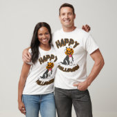 ハロウィンTシャツ 犬 ハッピーハロウィン 犬 Tシャツ (ユニセックス)