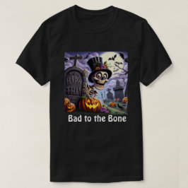 ハロウィンTシャツ 骸骨 バッド・トゥ・ザ・ボーン Tシャツ