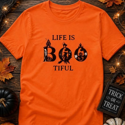 ハロウィンTシャツ Life is BOOtiful Tシャツ
