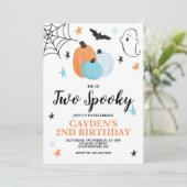ハロウィンTWO スプーキー 2歳の誕生日 青いパンプキン 招待状 (スタンド正面)