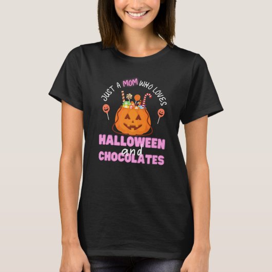 ハロウィーを愛するママだけのハロウィーンチョコ Tシャツ (正面)