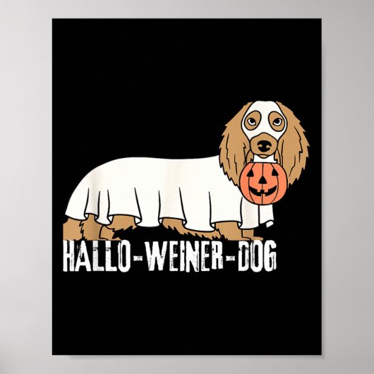 ハロウィーナー・ダックスフンド・ハロウィン・ドッグ ポスター (正面)