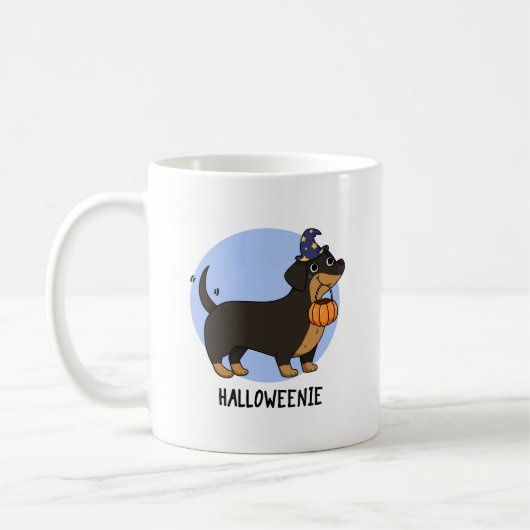 ハロウィーニー面白いソーセージ犬のダジャレ コーヒーマグカップ (左)