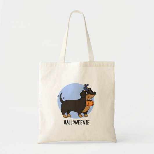 ハロウィーニー面白いソーセージ犬のダジャレ トートバッグ (正面)