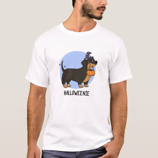 ハロウィーニー面白いソーセージ犬のダジャレ Tシャツ (正面)