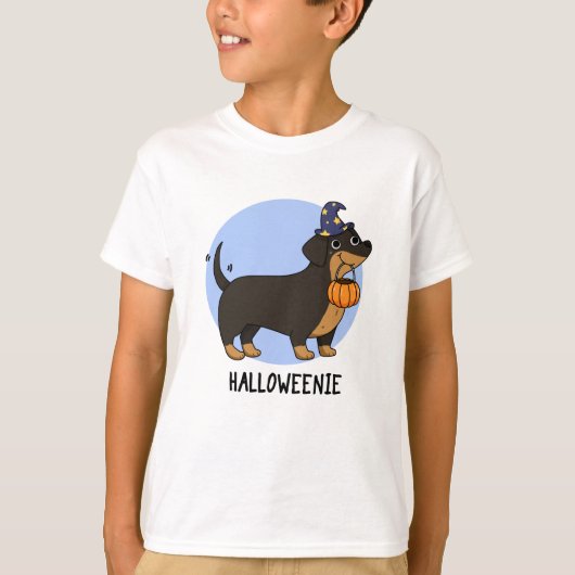 ハロウィーニー面白いソーセージ犬のダジャレ Tシャツ (正面)
