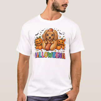 ハロウィーニー かわいい ダックスフンド かぼちゃ ハロウィンTシャツ Tシャツ