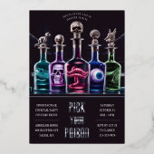 ハロウィーンあなたの毒を選カスタムぶ 箔招待状 (正面)