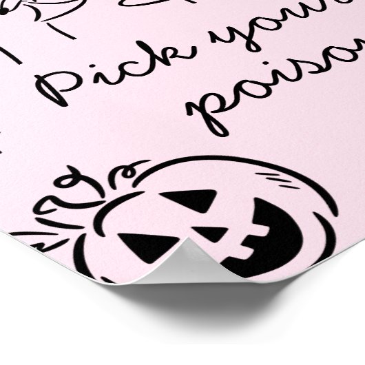 ハロウィーンあなたの毒カクテルサインのポスターを選ぶ ポスター (角)