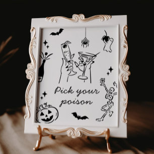ハロウィーンあなたの毒カクテルサインのポスターを選ぶ ポスター