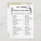 ハロウィーンあなたの電話ブランチパーティーゲームの中に何がある 招待状 (正面/裏面)