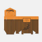 ハロウィーンありがとう：ブラック/オレンジストライプの魔女 フェイバーボックス (折り畳みなし)