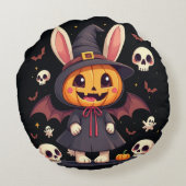 ハロウィーンうさぎ丸い枕 ラウンドクッション (裏面)