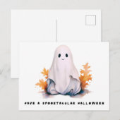 ハロウィーンおばけのSpooktacular Halloween シーズンポストカード (正面/裏面)
