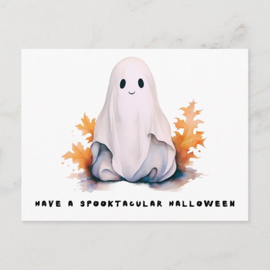 ハロウィーンおばけのSpooktacular Halloween シーズンポストカード (正面)