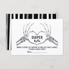 ハロウィーンおむつラッフルスケルトンハート赤ちゃんシャワー 招待状