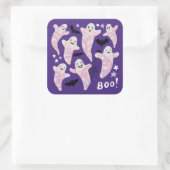 ハロウィーンおもしろいかわいいボースこうもり紫 スクエアシール (バッグ)