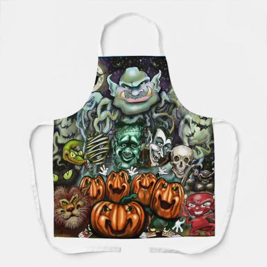 ハロウィーンおもしろいアート エプロン (正面)