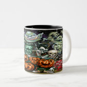 ハロウィーンおもしろいアート ツートーンマグカップ (正面右)
