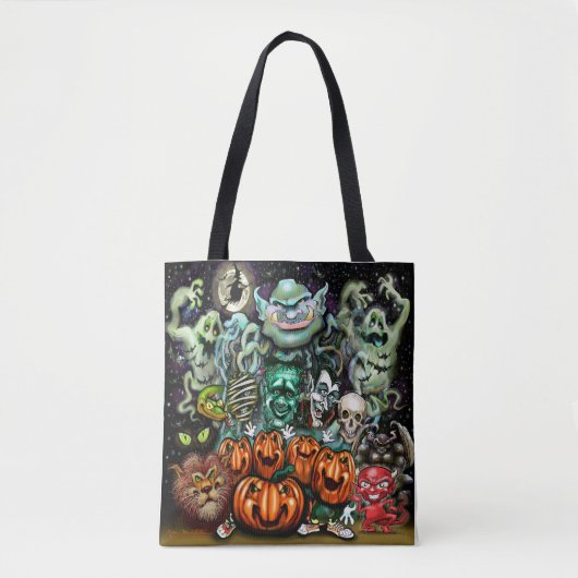 ハロウィーンおもしろいアート トートバッグ (正面)