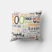 ハロウィーンおもしろいウィズワードタイポグラフィ装飾用クッション クッション (裏面)
