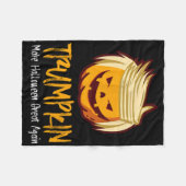 ハロウィーンおもしろいドナルドトランプ衣装ギフトアイディア フリースブランケット (正面(横))