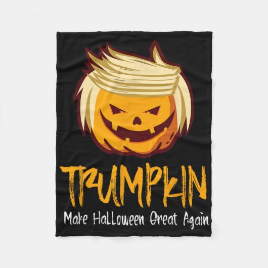 ハロウィーンおもしろいドナルドトランプ衣装ギフトアイディア フリースブランケット (正面)