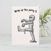 ハロウィーンおもしろいミイラ☜カスタム招待カード 案内状 (スタンド正面)