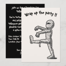 ハロウィーンおもしろいミイラ☜カスタム招待カード