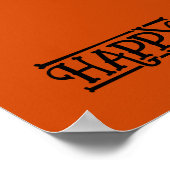 ハロウィーンおもしろい可愛いお洒落幽霊ドッグオレンジ ポスター (角)