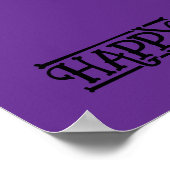 ハロウィーンおもしろい可愛いお洒落幽霊ドッグパープル ポスター (角)