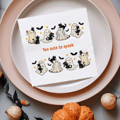 ハロウィーンおもしろい可愛い不気味幽霊猫 – 秋パーティー スタンダードランチョンナプキン