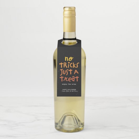 ハロウィーンおもしろい大人のトリックだけでトリートワイン ボトルネックタグ (ボトル)
