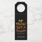 ハロウィーンおもしろい大人のトリックだけでトリートワイン ボトルネックタグ (正面)