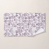 ハロウィーンおもしろい紫 バスタオルセット (ハンドタオル)