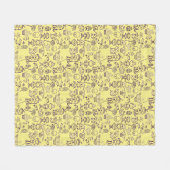 ハロウィーンおもしろい紫 フリースブランケット (正面(横))