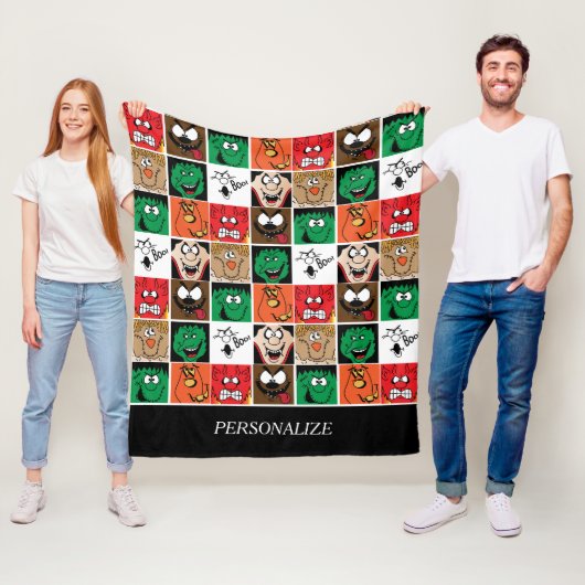 ハロウィーンおもしろい顔 フリースブランケット (インサイチュ)