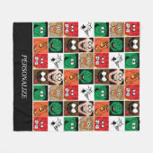 ハロウィーンおもしろい顔 フリースブランケット (正面(横))