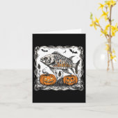 ハロウィーンおもしろい魚不気味骨格魚骨グラ カード (黄色い花)