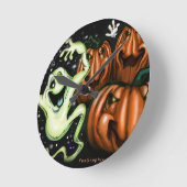 ハロウィーンおもしろい ラウンド壁時計 (傾斜)