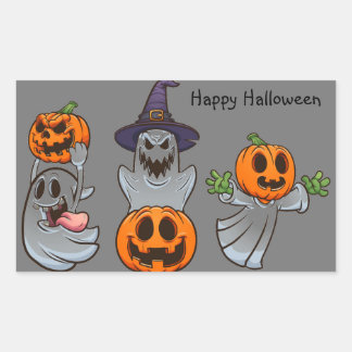ハロウィーンおもしろい 長方形シール