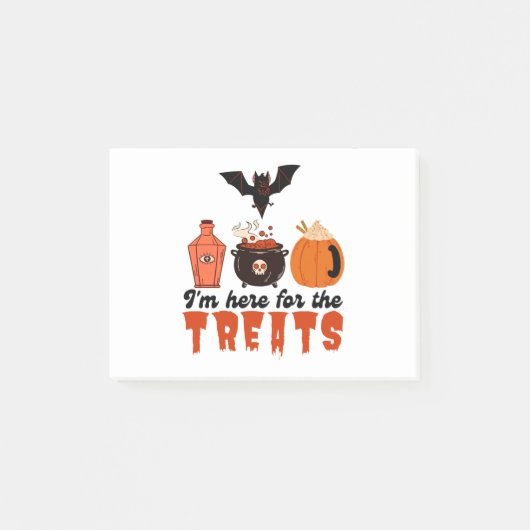 ハロウィーンおやつのためにここにいる ポストイット (正面)